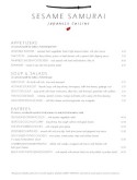 Japanese Samurai Menu