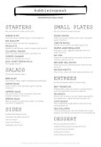 British Tavern A4 Menu