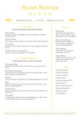 Diner Breakfast A4 Menu