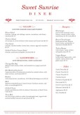Diner Food A4 Menu