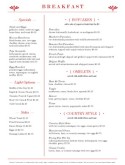 Diner Food Menu Page