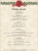 Holiday Dinner Menu