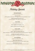 Holiday Dinner A4 Menu