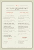 Steakhouse Dinner A4 Menu