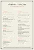 Yacht Club A4 Menu