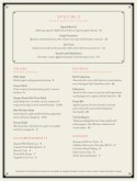 Yacht Club Menu Page