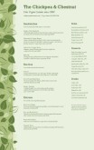 Vegan Cafe Tabloid Menu
