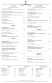 East Cafe Menu Tabloid Page