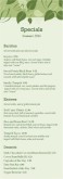 Vegan Cafe Menu Specials