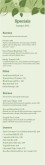 Vegan Cafe Specials Menu Long
