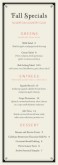Yacht Club Specials Menu