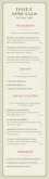 Steakhouse Specials Menu Long