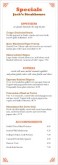 Steak Specials Menu