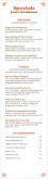 Steak Specials Long Menu