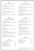 A4 Page Club Supper Menu