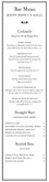 Club Supper Drinks Menu
