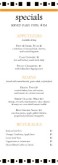Bistro Breakfast Specials Menu