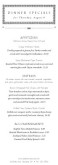 Catered Dinner Specials Menu