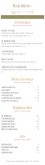 Tropical Bar Menu