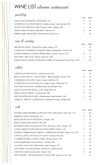 Color Fine Dining Wine List