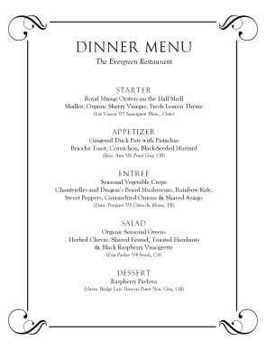 fancy menu template