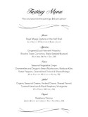 Wine Pairings Tasting Menu