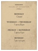 Restaurant Hours Flyer