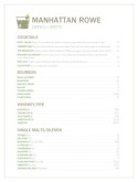Manhattan Bar Menu