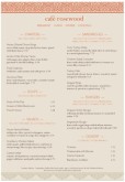 Casual Restaurant A4 Menu