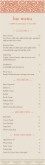 Casual Restaurant Drinks Menu