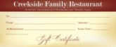Family Restaurant Gift Certificate