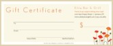 Bistro Gift Certificate Template