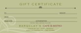 Cafe Gift Certificate