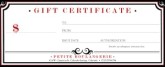 Formal Restaurant Gift Certificate