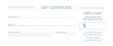 Restaurant Cafe Gift Certificate