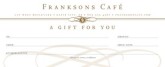 Plaza Cafe Gift Certificate
