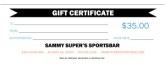 Sports Bar Gift Certificate