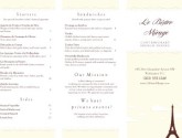 Eiffel Tower Trifold Menu
