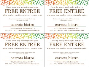 Veg Restaurant Coupon Template | Marketing Archive