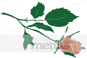 Romantic Red Rose Sprig