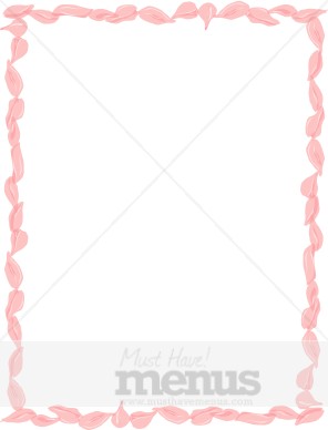 Pink Petals Blank Menu Frame