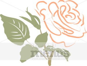 Peach Menu Rose Accent