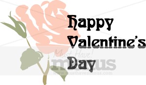 Happy Valentine's Day with Pink Rose