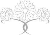 Three Geometric Flowers with Swoops