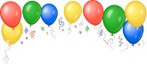 Bright Balloons with Confetti Menu Top