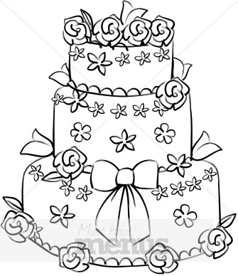 Wedding cake clipart black and white