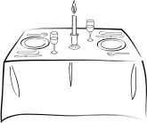 dining room clipart black and white