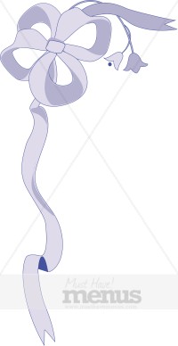 Purple Ribbon Bow Corner