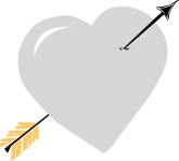 Gray Heart with ARrow
