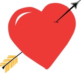 Pierced Bright Red Heart